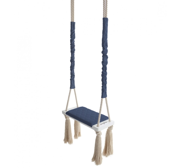 huśtawka z frędzlami navy Wood Swing