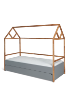 Bellamy łóżko domek Lotta 90x200 szare + szuflada