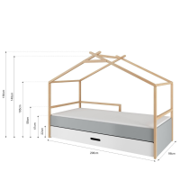 Bellamy łóżko Tipi 90x200 + szuflada