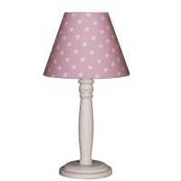 Lampka nocna kropki różowo-biała
