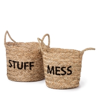 zestaw 2 koszy do przechowywania Mess/Stuff naturalno-czarny