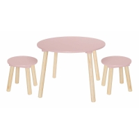 zestaw stolik i 2 krzesełka różowy