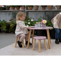 zestaw stolik i 2 krzesełka różowy
