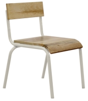 2 metalowo-drewniane krzesełka białe