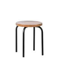 2 krzesełka/ taborety metalowo-drewniane czarne