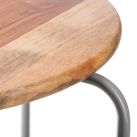 2 krzesełka/ taborety metalowo-drewniane szare