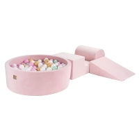 Meowbaby piankowy zestaw do zabawy z basenem różowy + 200 piłeczek