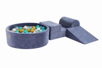 Meowbaby piankowy zestaw do zabawy z basenem szaroniebieski + 200 piłeczek