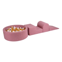 Meowbaby piankowy zestaw do zabawy z basenem Boucle różowy+ 200 piłeczek