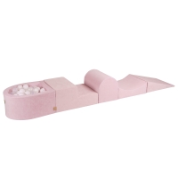 Meowbaby piankowy zestaw do zabawy z mini basenem różowy + 100 piłek