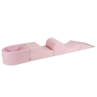 Meowbaby piankowy zestaw do zabawy z mini basenem różowy + 100 piłek