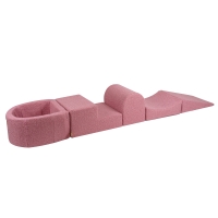Meowbaby piankowy zestaw do zabawy z mini basenem Boucle różowy+ 100 piłek