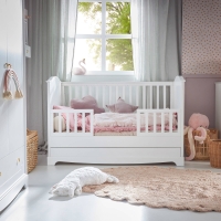 Bellamy łóżeczko Royal timeless 70x140 białe z szufladą